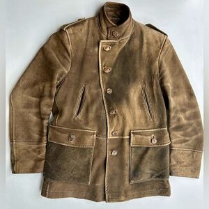 MEINDL Deer Skin Vintage Leather Men's Tan Brown Jacket, 52, US 42